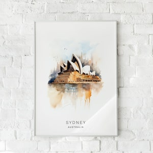 Sydney Opera House Digital Print - Australian Landmark, Cityscape, Travel-Inspired Wall Decor in Multiple Sizes