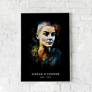 Sinead O&#39;Connor Tribute Digital Print, Music Lover Gift, Irish Music Icon Wall Art, Musician Memorial Poster. Instant Download