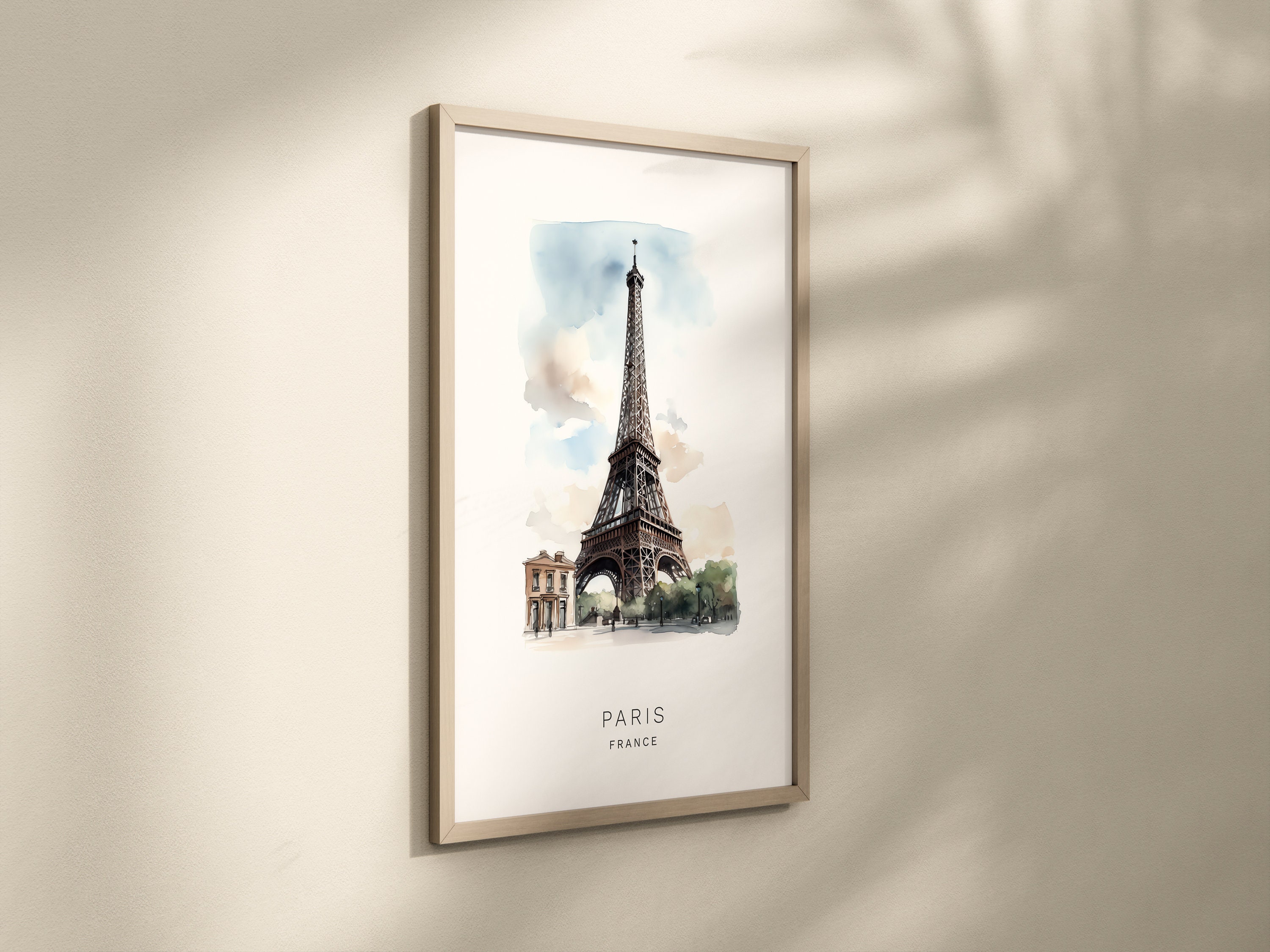 Eiffel Tower Printable Art - Paris Skyline Digital Print - Iconic ...