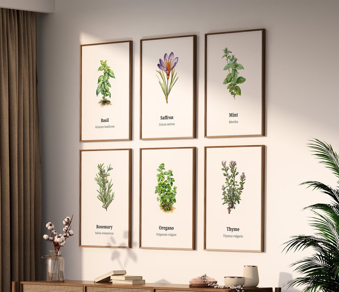 12 Herbs Bundle Wall Art Set | Digital Print | Kitchen Decor ...