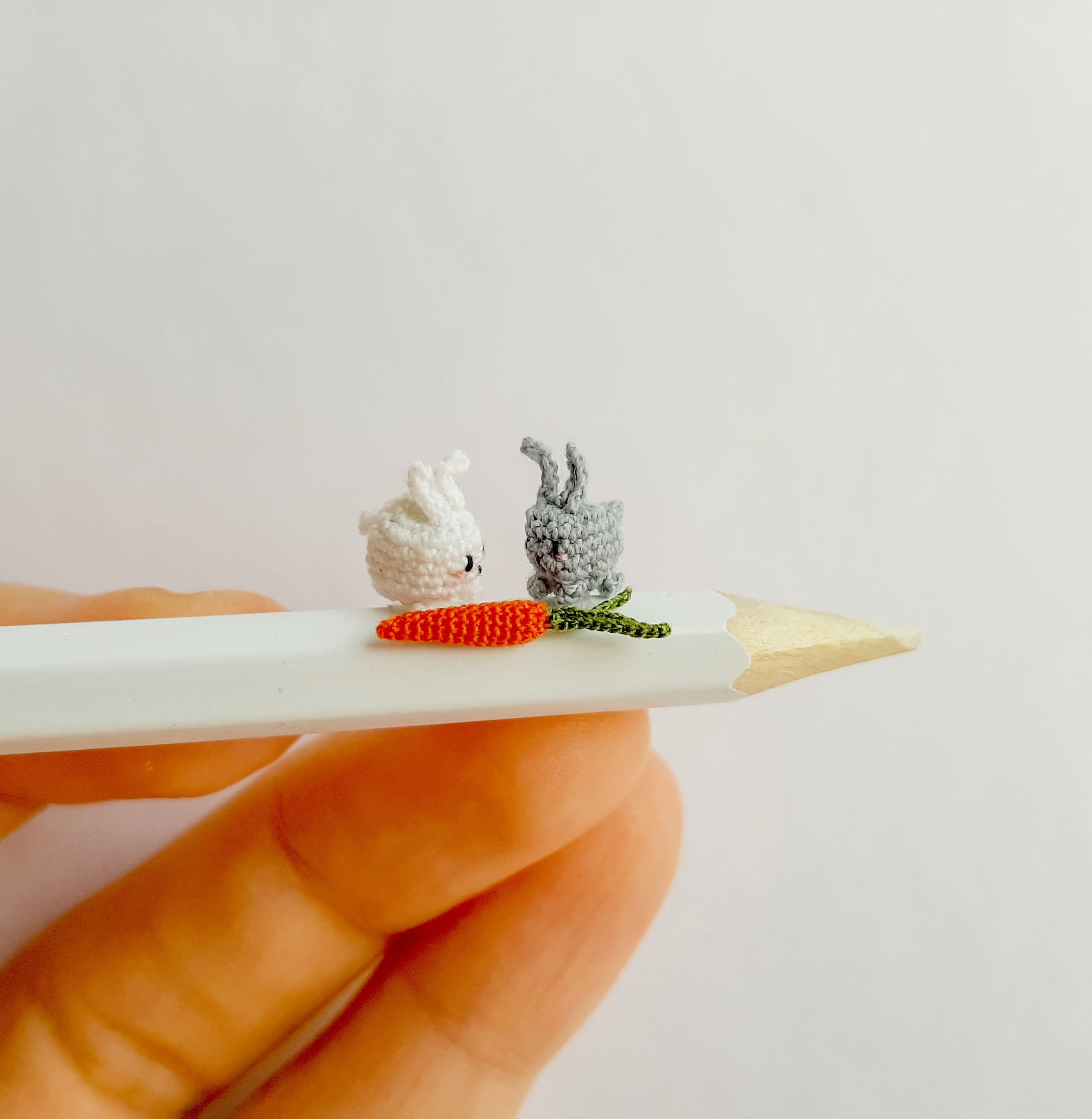Micro Crochet Rabbit and Carot 2 PDF Patterns. Micro Crochet Pattern ...