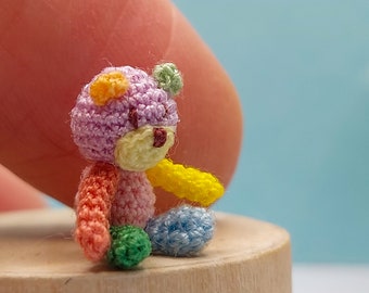 Rainbow Teddy Micro Crochet Art