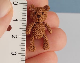 マイクロテディベア：1インチの編みぐるみミニチュア - Etsy 日本