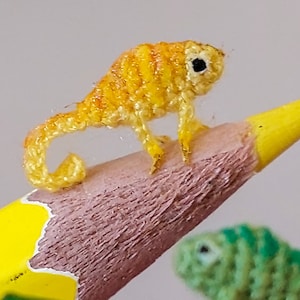 Chameleon Crochet Pattern. Crochet Chameleon Tutorial. Micro Crochet Chameleon