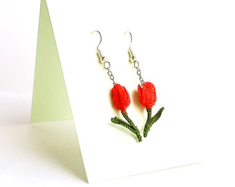 Crochet Flower Earrings Pattern, 3-in-1 Lilac, Rose, Tulip (PDF Pattern)
