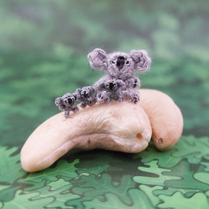 Koala Crochet Pattern. Micro crochet koala pdf pattern. How to crochet koala tutorial