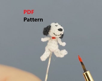 Dog Miniature Crochet Pattern. Micro croche pattern. How to micro crochet a dog.