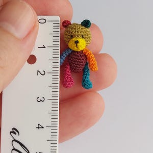 Rainbow Teddy PDF Pattern. Digital Dowload Item. Micro Crochet Art