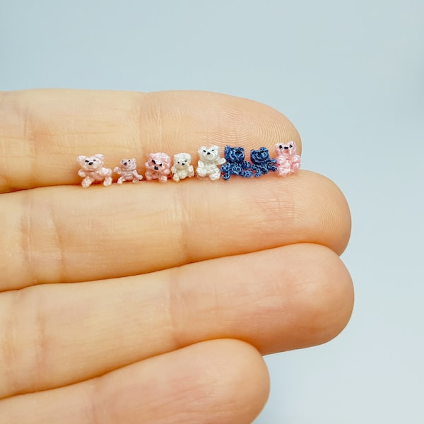 Haakpatroon micro-amigurumibeer. Miniatuurbeer 5 mm hoe te haken.