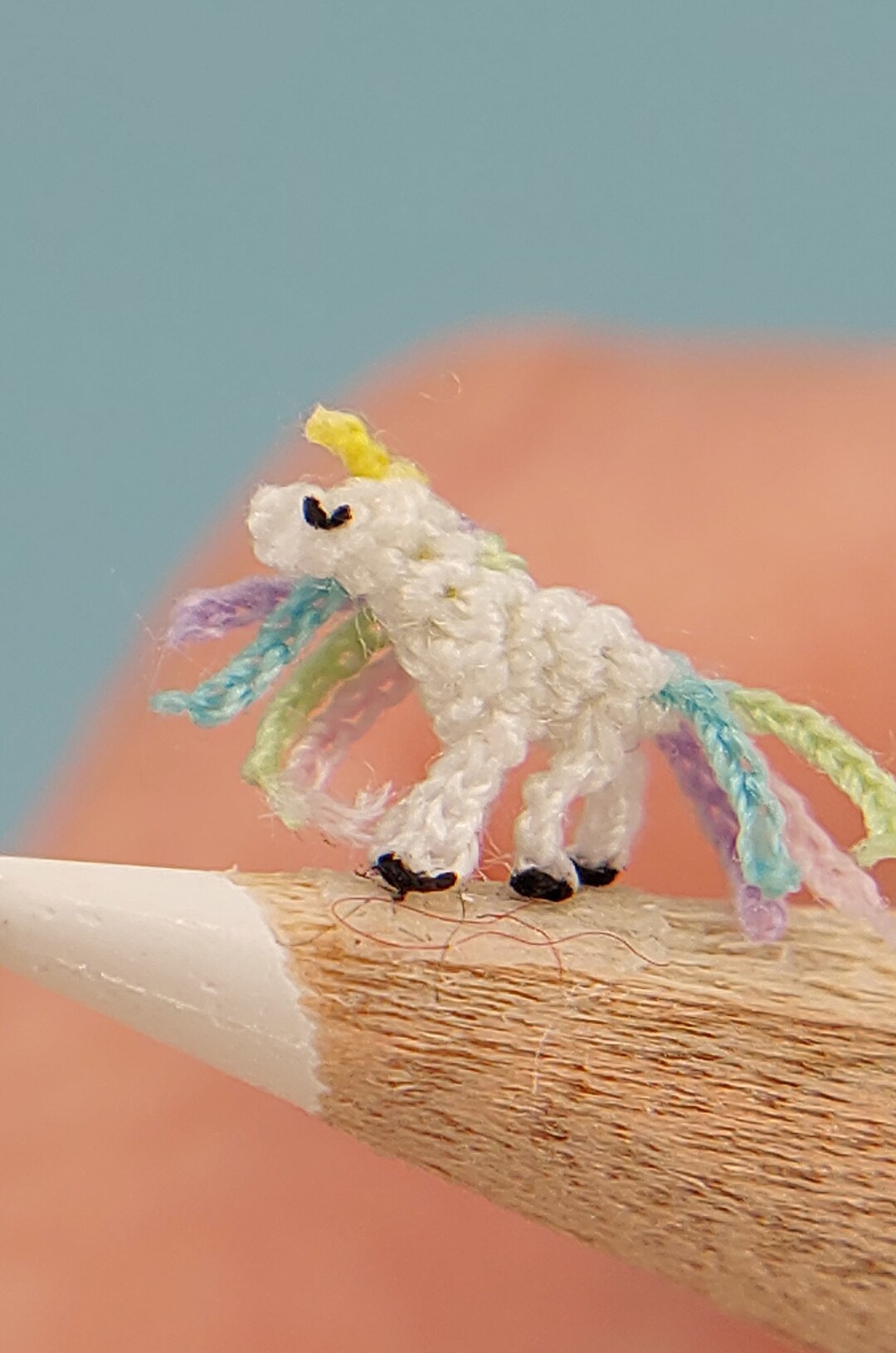 Единорог микрофигурка крючком. Уникальная миниатюра единорога. - Etsy