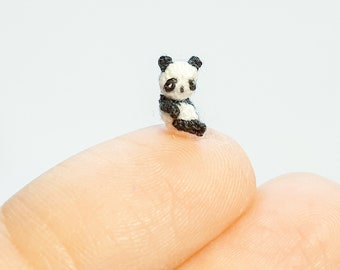 Panda Crochet Pattern. Miniature Panda Tutorial. Micro Crochet Panda