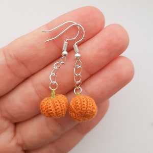 Patrón de pendientes de calabaza a crochet, joyería de Halloween (patrón en PDF)