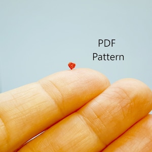 Heart Micro crochet Pattern. Red Heart micro crochet pattern. Red Heart Crochet tutorial.