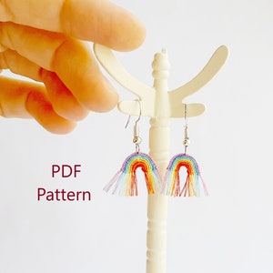 Rainbow Earrings Pattern. Micro Crochet Art