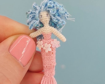 Mermaid Doll Tutorial Micro Crochet Pattern. PDF Pattern Mermaid. How to crochet mermaid.