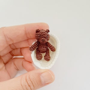 Crochet Bear Pattern. How to Crochet Miniature Bear. Dollhouse Teddy Bear Pattern.