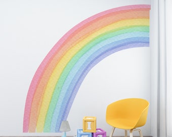 Decalcomania da muro mezzo arcobaleno, decalcomania da muro grande arcobaleno, decalcomania da muro dell'asilo nido, adesivo da parete arcobaleno, decalcomania da muro della cameretta del bambino, carta da parati arcobaleno