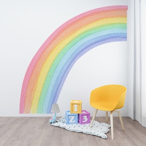 Sticker mural demi arc-en-ciel, grand sticker mural arc-en-ciel, sticker mural chambre d'enfant, sticker mural arc-en-ciel, sticker mural chambre de bébé, papier peint arc-en-ciel image 1