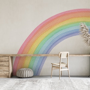 Watercolor Half Rainbow Wall Decal: Large Nursery Sticker - Etsy