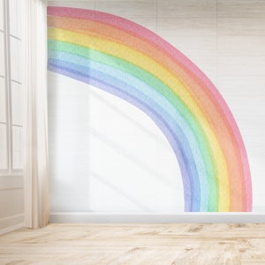 Halber Regenbogen Wandtattoo, großes Regenbogen Wandtattoo, Kinderzimmer Wandtattoo, Regenbogen Tapete, Babyzimmer Wandtattoo, Regenbogen Tapete Bild 5