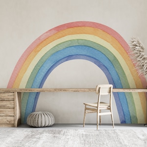 Pastel Wall Decal, Rainbow Wall Decal, Nursery Wall Decal, Kids Room Mural  Rainbow Wall Sticker, Rainbow Wallpaper, Nursery Wallpaper