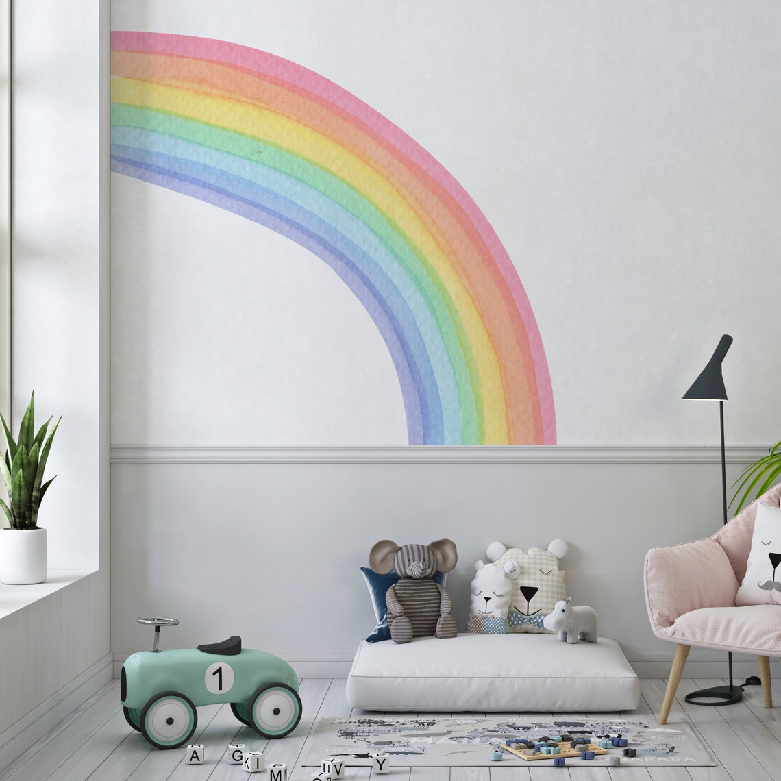 Half Rainbow Wall Decal Large Rainbow Wall Decal Nursery Etsy UK