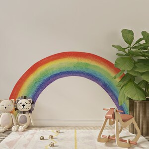 Colorful Rainbow Wall Decal, Rainbow Wall Decal, Nursery Wall Decal ...