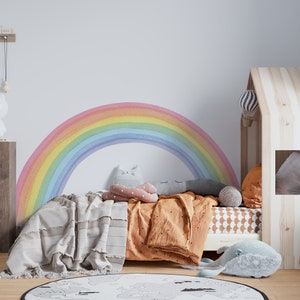 Decalcomanie da muro arcobaleno pastello, decalcomanie da muro per la cameretta dei bambini, decalcomanie da muro per la camera dei bambini, decorazioni per la doccia per bambini, regalo per neonati, decalcomanie da muro arcobaleno per bambini immagine 7