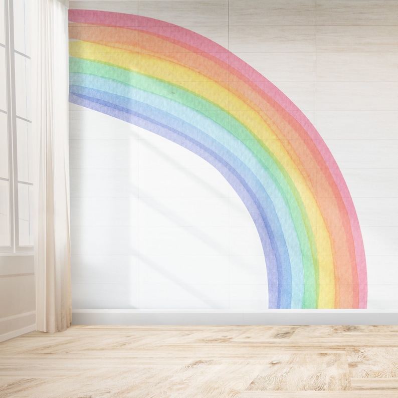 Half Rainbow Wall Decal Large Rainbow Wall Decal Nursery Etsy UK