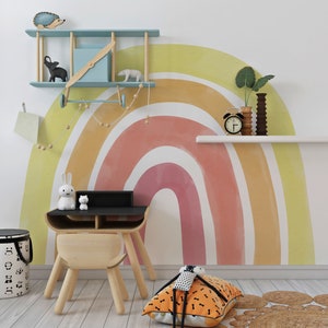 Yelllow Rainbow Wall Decal,Bespoke Babygrow, Rainbow Wall Decal, Custom Nursery Wall Decal, Baby Room Mural, Rainbow Wall Decal, Baby