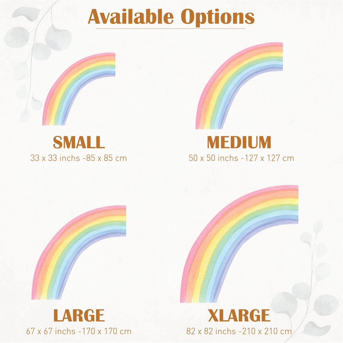 Half Rainbow Wall Decal Large Rainbow Wall Decal Nursery Etsy UK