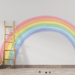 Decalcomanie da muro arcobaleno pastello, decalcomanie da muro per la cameretta dei bambini, decalcomanie da muro per la camera dei bambini, decorazioni per la doccia per bambini, regalo per neonati, decalcomanie da muro arcobaleno per bambini immagine 6