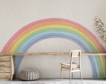 Rainbow Pastel Wall Decal, Nursery Wall Decal, Kids Room Wall Decals, Baby Shower Decorations, Baby Boy Gift, Rainbow Wall Decal for kids