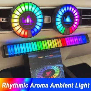 May include: A colorful car interior ambient light with a rainbow equalizer bar and two round lights that display "Musical Life".