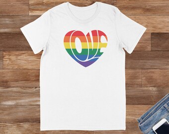 Embrace Love-Celebrating LGBTQ+ Pride Tee-Rainbow Heartbeat: Spreading Love and Pride with our LGBTQ Shirt