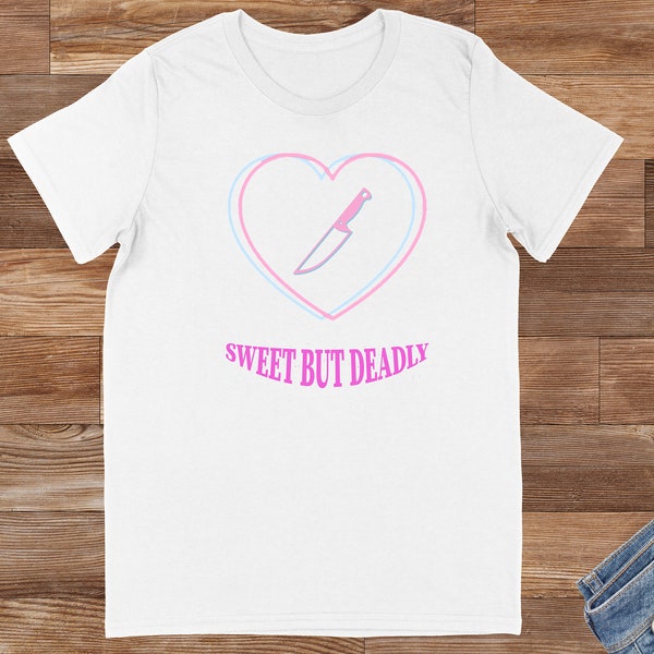 Be a Sweet but Deadly Goth Princess with This Heart and Dagger T-Shirt - Unisex Tee for Fans of Pastel Goth and Emo Fashion