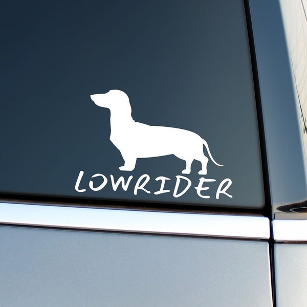 Low Rider Dachshund Vinyl Decal Sticker, Car Decal, Truck Decal, Window Decal, Tumbler, Dogs, Dog Lover, Gift for Her