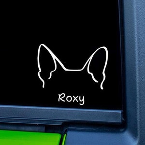 Personalisierte Hunde Ohr Vinyl Aufkleber Aufkleber - Wir unterstützen über 100 Hunderassen! :)