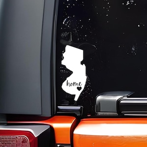 Calcomanía de vinilo personalizada del estado natal de Nueva Jersey: perfecta para ventanas de automóviles, computadoras portátiles o teléfonos. Muestre su orgullo por Nueva Jersey con un diseño duradero.