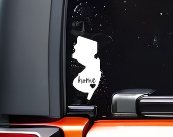 New Jersey Home State Vinyl Decal – NJ Pride, Car Window Sticker