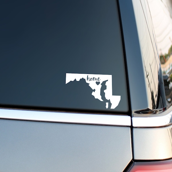 Maryland Home State Vinyl Decal Sticker, Car Window, Laptop, Phone, Maryland Decal, Maryland Decal