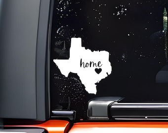 Texas Home State Vinyl Decal Sticker