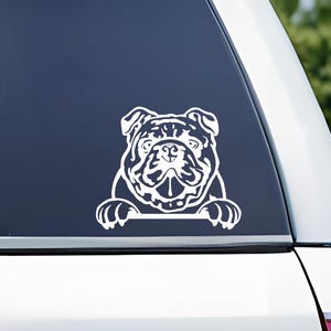 Peeking English Bulldog Vinyl Decal | Cute Bulldog Sticker for Car, Laptop, Water Bottle | Perfect Gift for Dog Lovers