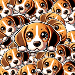 Adorable Beagle Decal Sticker – Ideal for Dog Lovers to Decorate Laptops, Tumblers, Notebooks, & More with Water-Resistant Finish