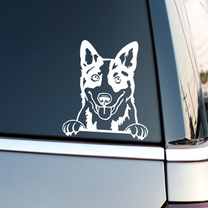 Peeking Heeler/Cattle Dog Vinyl Decal Sticker, Car Decal, Truck Decal, Window Decal, Laptop Decal, Dog Lover Gift