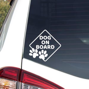Dog On Board Vinyl Decal – Dog Mom Gift, Car and Window Sticker, Pet Lover, Customizable Colors