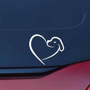 Welpen Herz Vinyl Aufkleber Aufkleber, Hund Mama Geschenk, Autoaufkleber, Laptop Aufkleber, Auto Aufkleber, Welpen Aufkleber, Haustier Liebhaber Aufkleber, Hundeliebhaber Geschenk