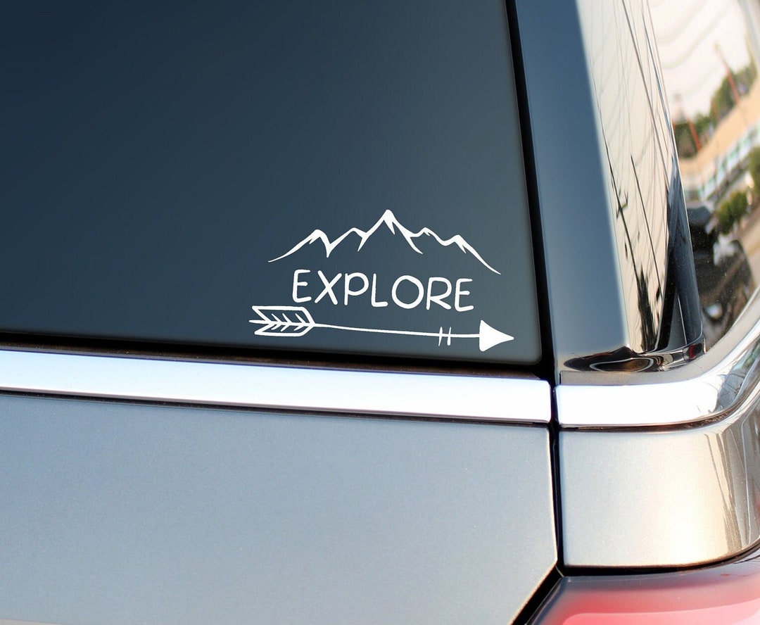 Explorative Sticker Explore Mountain Vinyl Decal, Car Window Sticker - Etsy