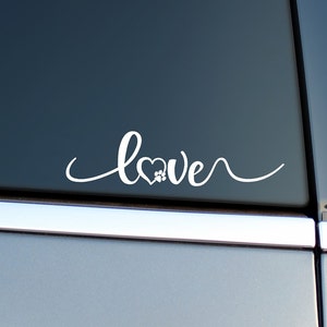 Puppy Love Vinyl Decal Sticker, Dog Mom, Dog Lover, Animal Lover, Car Decal, Window Decal, Sticker, Dogs, Pets