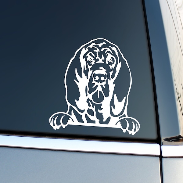 Peeking Blood Hound Dog Vinyl Sticker for Dog Lovers, Blood Hound Dog Car Decal, Dog Sticker, Dog Mom, Dog Gift